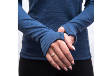 SENSOR MERINO BOLD women's long-sleeve shirtcool blue sleeve size