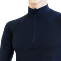SENSOR MERINO DF men's shirt long.sleeve zipper deep blue Size:
