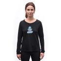 SENSOR MERINO BLEND STONE women's long sleeve shirtsleeve black size