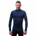 SENSOR MERINO DF men's shirt long.sleeve zipper deep blue Size: