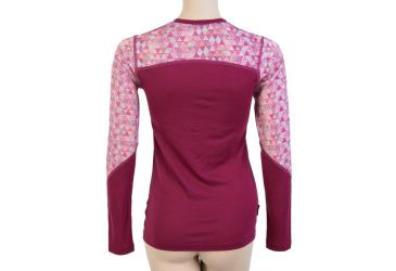 SENSOR MERINO IMPRESS women's shirt long.lilla/pattern sleeve Size:
