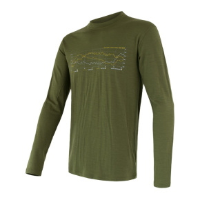 SENSOR MERINO ACTIVE PT TRACK men's shirt long.sleeve safari green Size: