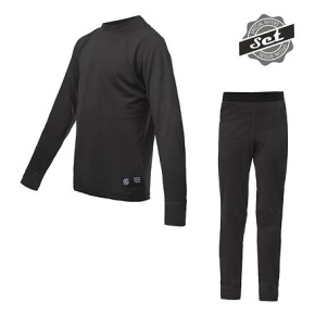 SENSOR MERINO ACTIVE SET children's shirt long.sleeve + underpants black Size:
