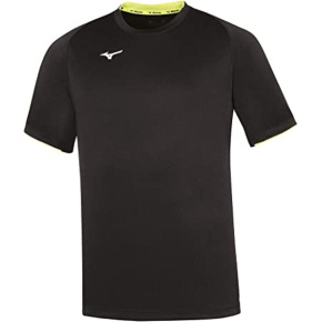 MIZUNO Core Short Sleeve Tee Jr/Black/Yellow Fluo MIZUNO Core Short Sleeve Tee Jr/Black/Yellow Fluo
