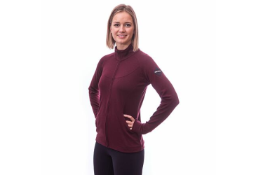 SENSOR MERINO UPPER dámská mikina celozip port red velikost