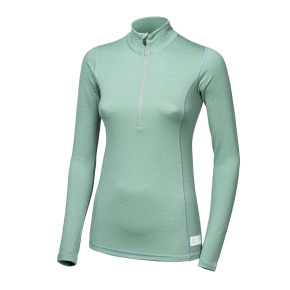 SENSOR MERINO DF women's long-sleeve shirtsleeve zip basil green size