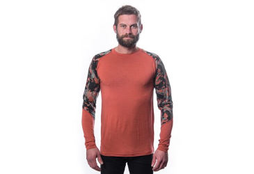 SENSOR MERINO IMPRESS men's shirt long.sleeve terracotta/rush Size: