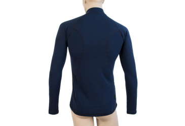 SENSOR MERINO DF men's shirt long.sleeve zipper deep blue Size: