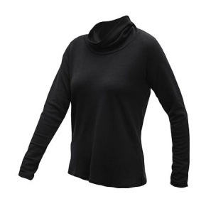 SENSOR MERINO BLEND women's long-sleeve shirtsleeve turtleneck black size L