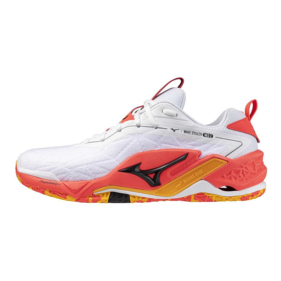 MIZUNO WAVE STEALTH NEO 2(U) / White/Fiery Coral 2/Citrus