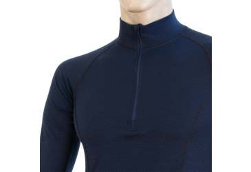 SENSOR MERINO DF men's shirt long.sleeve zipper deep blue Size: