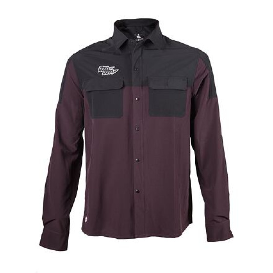 FT MEN'S RIDER LONG SLEEVE SHIRT WINE RED/BLACK Size: