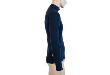SENSOR MERINO DF men's shirt long.sleeve zipper deep blue Size:
