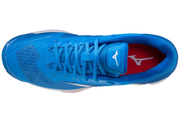 MIZUNO WAVE STEALTH V / FRENCH BLUE / WHITE / IGNITION RED /