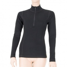 SENSOR MERINO DF women's shirt long.sleeve zipper black Size: