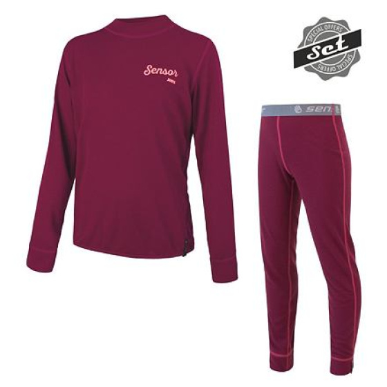 SENSOR DOUBLE FACE SET LOGO junior shirt long.sleeve + underpants lilla Size: