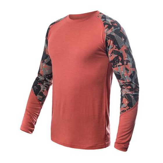 SENSOR MERINO IMPRESS men's shirt long.sleeve terracotta/rush Size: