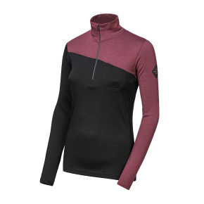 SENSOR MERINO EXTREME UP women's long-sleeve sweatshirt.sleeve zip black/port red size M