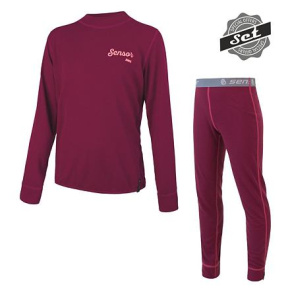 SENSOR DOUBLE FACE SET LOGO junior shirt long.sleeve + underpants lilla Size: