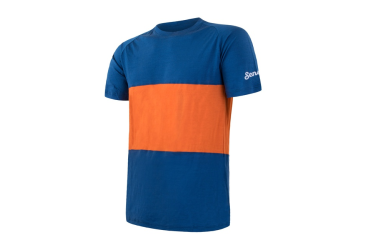 SENSOR MERINO AIR PT men's shirt kr.sleeve blue/orange Size: