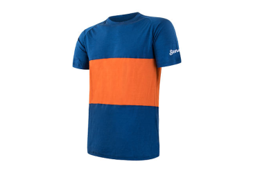 SENSOR MERINO AIR PT men's shirt kr.sleeve blue/orange Size: