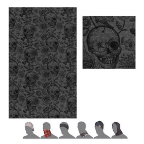 SENSOR TUBE MERINO IMPRESS scarf multifunctional black/skulls