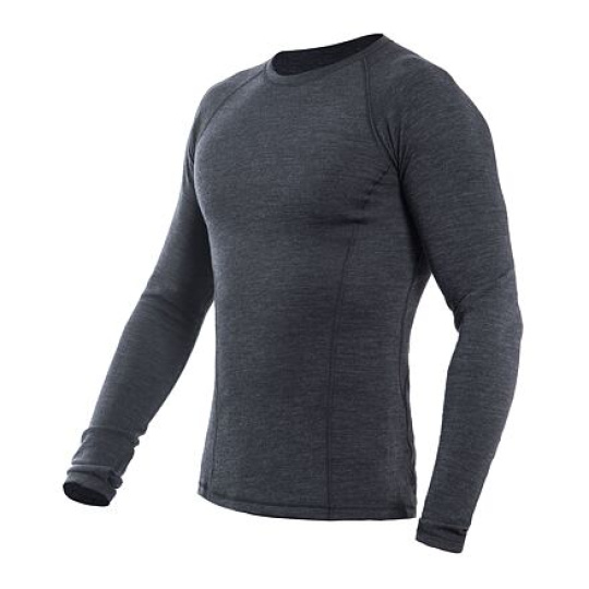 SENSOR MERINO BOLD men's shirt long.sleeve anthracite gray Size: