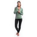 SENSOR MERINO DF women's long-sleeve shirtsleeve zip basil green size