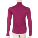 SENSOR MERINO ACTIVE women's T-shirt long.sleeve stand-up zipper lilla Size: