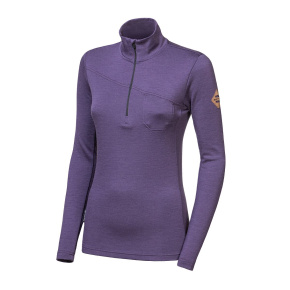 SENSOR MERINO EXTREME UP women's long-sleeve sweatshirt.sleeve zip grape purple size M