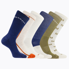 merrell socks MEA33694C6B2 NVAST RECYCLED CUSHION CREW (6 packs) navy assorted