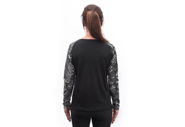 SENSOR MERINO BLEND IMPRESS women's long-sleeve shirtsleeve black/zebra size