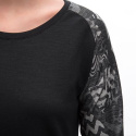 SENSOR MERINO BLEND IMPRESS women's long-sleeve shirtsleeve black/zebra size