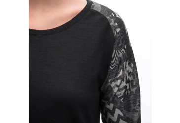 SENSOR MERINO BLEND IMPRESS women's long-sleeve shirtsleeve black/zebra size