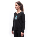 SENSOR MERINO BLEND STONE women's long sleeve shirtsleeve black size