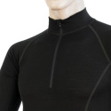 SENSOR MERINO ACTIVE men's shirt long.sleeve stand-up zipper black Size: