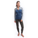 SENSOR MERINO BOLD women's long-sleeve shirtsleeve zip cool blue/cool gray size