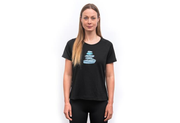 SENSOR MERINO BLEND STONE women's T-shirt kr.sleeve black Size: