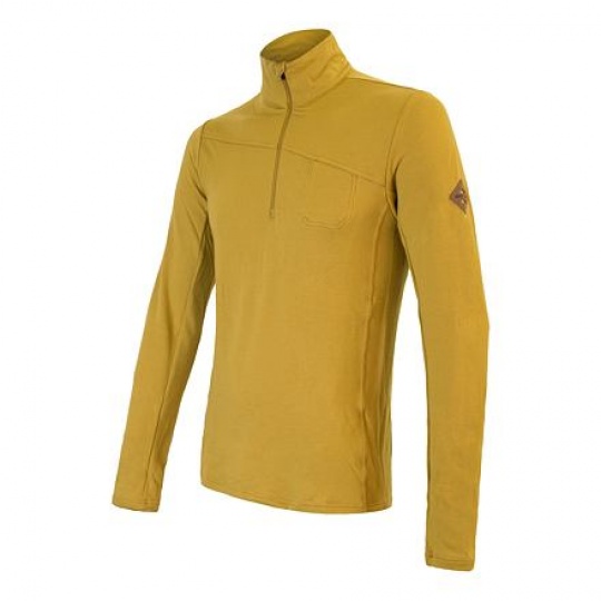 SENSOR MERINO EXTREME men's hoodie long.sleeve zipper mustard Size: