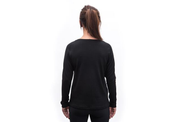 SENSOR MERINO BLEND STONE women's long sleeve shirtsleeve black size