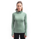 SENSOR MERINO DF women's long-sleeve shirtbasil green hooded sleeve size