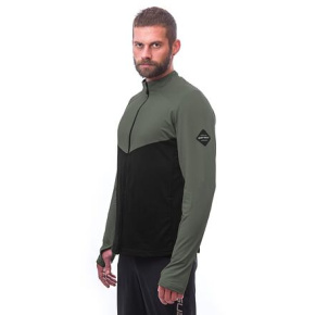 SENSOR COOLMAX THERMO men's full-zip hoodie black/olive green Size: