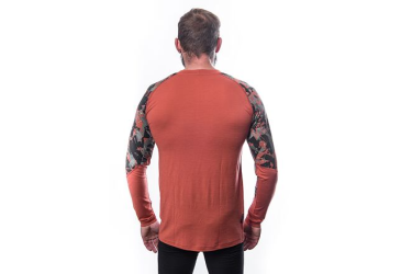 SENSOR MERINO IMPRESS men's shirt long.sleeve terracotta/rush Size: