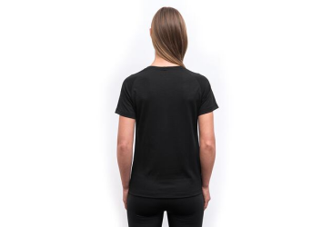 SENSOR MERINO BLEND STONE women's T-shirt kr.sleeve black Size: