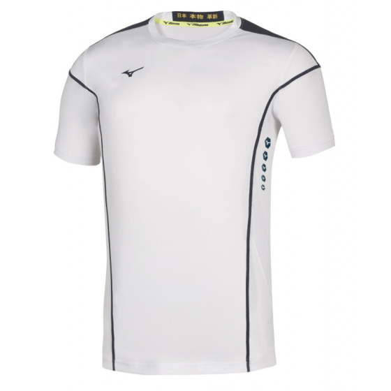 MIZUNO Hex Rect Tee Jr / White/Navy /