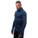 SENSOR MERINO DF men's shirt long.sleeve with hood deep blue Size: