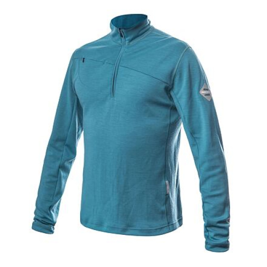 SENSOR MERINO UPPER men's sweatshirt short zip mint blue Size: