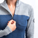 SENSOR MERINO BOLD women's long-sleeve shirtsleeve zip cool blue/cool gray size
