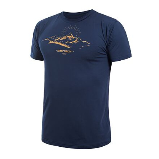 SENSOR COOLMAX TECH MOUNTAINS men's T-shirt kr.sleeve deep blue Size: