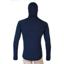 SENSOR MERINO DF men's shirt long.sleeve with hood deep blue Size: